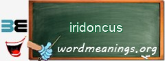 WordMeaning blackboard for iridoncus